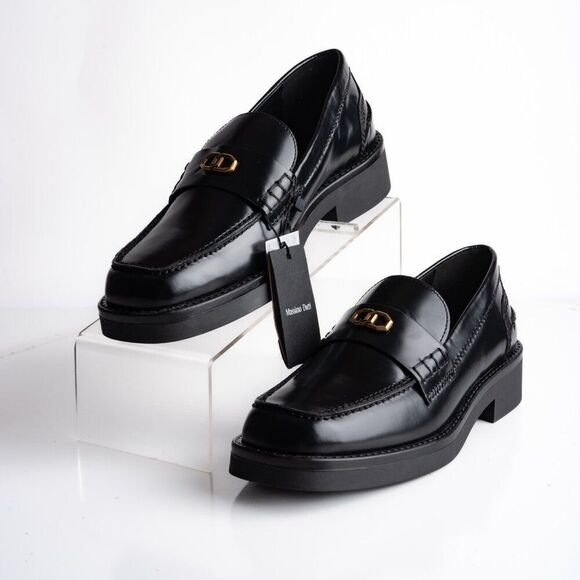 Massimo Dutti Shoes - Massimo Dutti Womens Leather Loafers Shoes Black US 9 EU 40 NWT 1544/450